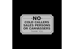 USSP&S No Cold Callers, Canvassers, Sales, Front Door Sticker Sign 100x60mm - Letterbox