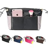 Multifunción: el organizador con cremallera para proteger tus pertenencias personales y ayudarte a organizar tu bolso de forma ordenada. Mantén tu bolso en forma y lo hace más ordenado. Es perfecto para organizador de bolsos, organizador de bolsos, organizador de escritorio, organizador de pañales y organizador de coches.