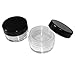 3x 10mL BLACK SCREW LID PLASTIC JARS POTS with FREE POWDER SIFTERS For Cosmetics/Powder/Mineral Make Up/Blusher/Foundation