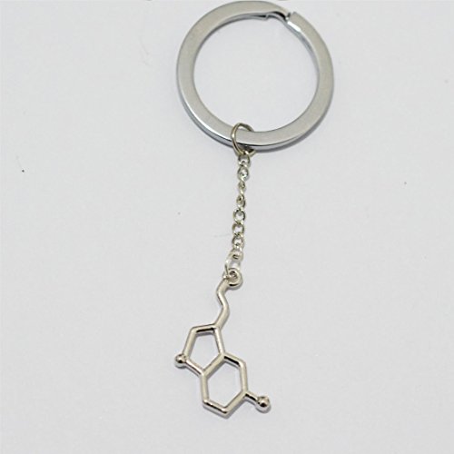 Preisvergleich Produktbild Serotonin Schlüsselanhänger, Serotonin Molekül Schlüsselanhänger, Chemie Schlüsselanhänger