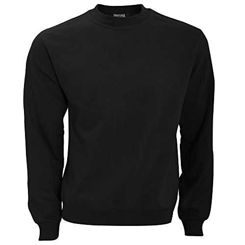 B&C - Sudadera con cuello redondo Modelo Crew hombre caballero (4XL/Negro)