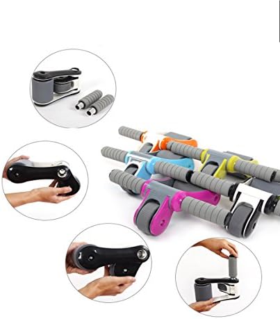 GANZTON Ab Roller Exercise Wheel Ab Roller Workout Abdominal Wheel Triangular Support Trainers Workout Fitness Exerciser With Knee Pad For Body Fitness Strength Training Yoga Gym