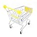 sourcingmap Stainless Steel Movable Mini-Shopping Cart Toy Silver Tone Yellow