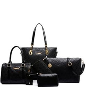 Yesiidor Umhängetasche Set 6 Taschen Groß Elegant Umhänge Shopper Handtasche in 4 Farben