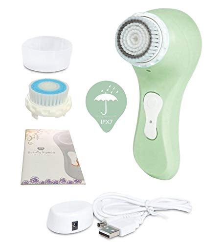 Beauty Nymph Spazzola Sonic per la pulizia del viso, cura della pelle 2in1 pulizia quotidiana elettrica e spazzola per esfoliazione superficiale profonda