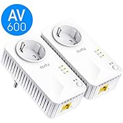 Cudy PL600P KIT AV600 Powerline Adapter KIT, 600Mbit/s LAN Steckdose Powerline/DLAN/Powerlan, 1 Ethernet-Port, Plug &amp; Play, energiesparend, kompatibel zu Allen gängigen Powerline
