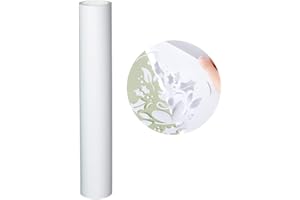 Heinaroman Rouleau Vinyle Adhésif - 30cm×152cm Blanc Mat Repositionnable Film auto-Adhésif Pour Couper et Silhouette Cameo, Appliqué Dans Les Travaux Manuels et La Décoration de La Maison