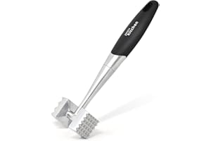 Joeji's Metal Meat Hammer - Heavy Duty Double Sided - Tenderiser Mallet Masher - Great for Steak Mince Chicken Breast & Fish - Ergonomic Grip & Hanging Hole