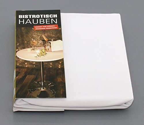2er Pack Tischhaube Rund Tischdecke Strech-Haube für Bistrotische/Stehtische – Farbe: Weiß – Größe: 60 cm – von Brandsseller - 3