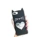 Produktbild iPhone XR Hülle, SevenPanda iPhone XR 6.1 Zoll Treibsand Handy Schutzhülle mit KATZEN OHREN Silikon Cover Smartphone Zubehör Öhrchen Schale Süß Tasche Girl Super Sweet Cute Cat Ear Glückliche Katze Mädchen Entzückende 3D Cute Cat Ohr mit Schönen Gigantischen Flauschigen Hülle Haar Ball Quaste - Schwarz
