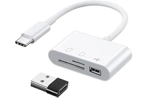 CAISYE Lector Tarjetas SD - Lector de Tarjetas SD 3 en 1 USB C - Adaptador de Tarjetas de Memoria SD/Micro SD/USB 3.0 - Compatible con Dispositivos Tipo C como, Portátil, Tablet