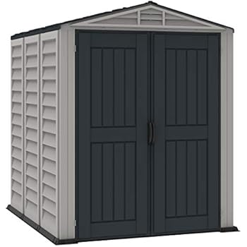 Keter Factor Outdoor Plastic Garden Storage Shed, Beige, 6 