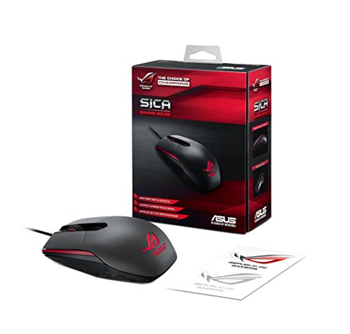 ASUS ROG Sica - Rat  n   ptico ambidiestro de 5000 DPI  color blanco
