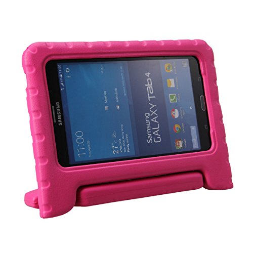 NEWSTYLE Samsung Galaxy Tab 4 7.0 Kinder Hülle Case mit umwandelbarer Handgriff Superleichte Stoßfeste Schutzhülle Tasche Cover für Samsung Tab 4 SM-T230/T231/T235 (7 Zoll) – Pink - 2