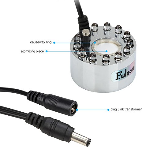 Fuloon Mist Maker Nebel-Luftbefeuchter 12 LEDs Nebel-Hersteller in Bonsai-Dekoration Licht Fogger mit AC-Adapter - 6