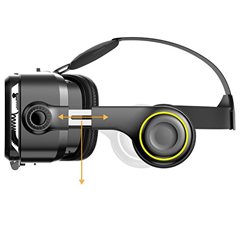 VR-SHARKÂ® X4 - Google Cardboard | Virtual Reality 3D Glasses / Headset / VR Box for all 4.7 - 6.2 inch Smartphones. Compatibel with Android NEXUS / SAMSUNG / LUMIA / LG / MOTO / HTC / HUAWEI / ZTE / Xperia for VR-Games and Videos | With Headphone + 3 years warranty [ FOV 120Â° | white | 410g | PD + FD ]