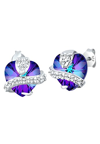 Elli Ohrringe Damen Herz Motiv Verspielt mit Kristalle aus 925 Sterling Silber