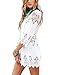 Produktbild Strandkleid Damen Kurze Kleid Badeanzug Bikini Spitze Crochet Cover Up (Weiß, M)