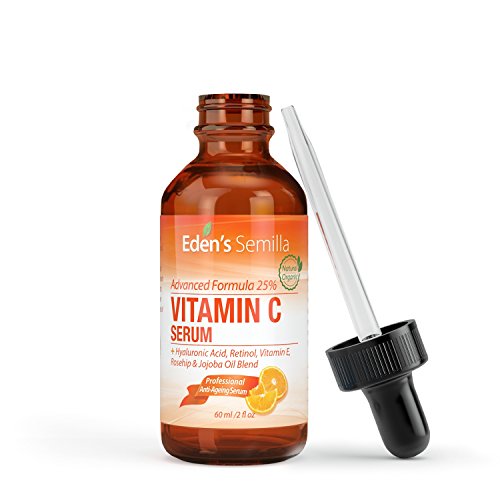 25% VITAMIN C SERUM 60ml – EINE LEISTUNGSSTARKE, HOCHENTWICKELTE FORMEL- Hyaluronsäure, Retinol, Vitamin E und eine Hagebutten – & Jojobölmischung. Das beste Anti-Aging Serum für das Gesicht- es fördert die natürliche Schutzbarriere der Haut, ersetzt verlorengegange Feuchtigkeit und reduziert dramatisch feine Linien und Fältchen. Eine natürliche Mischung an klinisch geprüften Inhaltsstoffen. Festerere, weichere gesünder aussehende Haut. - 4