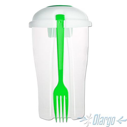 Salat to go Becher inkl. Gabel Dressingbehälter Salatbecher Salatbox 2 go (grün) - 3