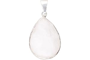 Mineral Import Colgante Lagrima de Cuarzo Lechoso - Baño de Plata - 4189VC
