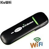 KuWfi Drahtloser Mini-USB Hotspot 3 G WiFi Modem + WiFi Router, Mobile, Wireless, Netzwerk, Hotspot mit SIM-Kartenschlitz, unterstützt 2G/3G Netzwerk, HSPA +/HSPA/UMTS 2100 MHz. Edge: 900/1800 MHz für Außen und Innen im Bus oder im Auto (SIM-Karte nicht enthalten)