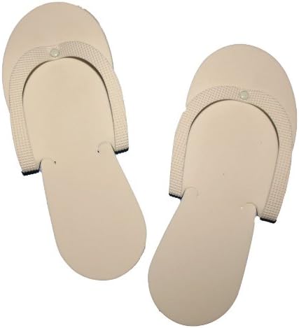 12 x Pairs White Disposable Flip Flops Pedi Slippers For Pedicures Spray Tanning Spa Treatments