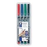 Staedtler Lumocolor 313 WP4 Feinschreiber Universalstiftm, permanent, Staedtler Box mit 4 Farben, 0, 4mm S - 