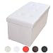 Produktbild Stylehome® Sitzbank Sitzhocker Aufbewahrungsbox mit Stauraum faltbar belastbar bis 300 kg Kunstleder 76 x 38 x 38 cm (Weiß)