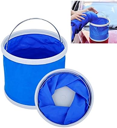 IMBS New Foldable Bucket – Folding Fishing Camping Outdoors Hiking Boating Car Washing Water Holder 9L (Random Colour)