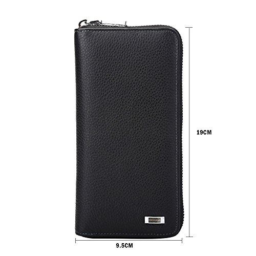 BISON DENIM Lederrucksack Schule Laptop Rucksack Stilvolle Reise Wandern Business Daypack  Black 2PC  