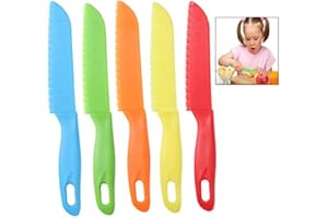 iwobi Couteaux de Cuisine en Plastique,Couteaux à Légumes pour Enfants Fruit, Pain, Gâteau, Couteau à Laitue