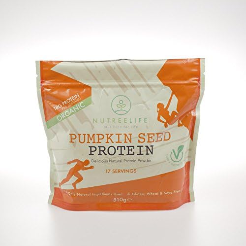 Organic Pumpkin Seed Protein Powder by NutreeLife. Gluten, wheat, soya, dairy free. 18g protein per serving - 510g bag