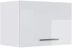 Vicco elément Haut de Cuisine Fame-Line, Blanc Haute Brillance/Blanc, 60 cm Plat