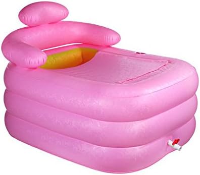 GLJYG XXSC Adult Inflatable Fold Bathtub Bath Pots Thicken Bath Barrel Children's Plastic Bathing Barrel Take A Bath Basin (110*85*75cm) (Color : Pink, Size : B)