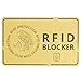 Produktbild RFID Blocker Karte - Störsender ohne Batterie - Eine NFC Schutzkarte schützt Ihre gesamte Geldbörse gegen Datendiebstahl! Blocking Schutz für NFC Bankkarte, Kreditkarte, EC Karte,e-Perso,eID (Gold)