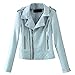 Produktbild POTOU Damen Kunstleder-Jacke Motorradjacke College Jacke