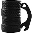 Hosoncovy Creative Tire Shaped Ceramic Mug Ceramic Wheel Coffee Mug Drink Mug Coffee Cup Drink Cup 3D Mug Gift Mug 500ML Capacity (B)