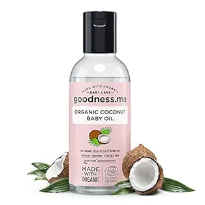 goodnessme 100% Organic Coconut Baby Hair Oil, 100 ml, Cold-Pressed, Certified Organic by Ecocert France