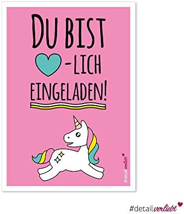 '15 Sweet Unicorn Onesie DIN A6 Portrait/Perfect for a child's birthday invitation cards * * UNICORNS, Party, Birthday Girl, Pink