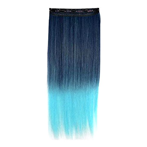 Contever® Straight 3/4 Full Head Synthetic Hair Extensions Clip On/in Hairpieces 5 Clips Beauty Hairsalon for Women's Fashion 60 CM Length - Style 3