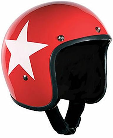 Bandit Star Red Jet Helmet - Red Motorcycle Helmet, Color:Red;Size:XXL (63)
