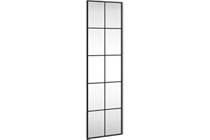 vidaXL Väggspegel svart 30x100 cm rektangulär järn