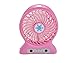 Price comparison product image USB Fan Portable Mini Electric Rechargeable and Power bank External Battery Charger - 3 Speed Desktop Summer Cooler wireless Fan USB Charger for Apple Samsung smart phone + LED Lights (Pink)