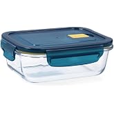 Quid Astral Rectangular Hermetic Glass Container 18x13x6cm - 64cl Other Glass Suitable Microwave Safe Freezer Recyclable | Az