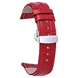 Lederarmband Lederband 16mm rot Lederarmband mit Silberschnalle beobachten Uhr Armband klein