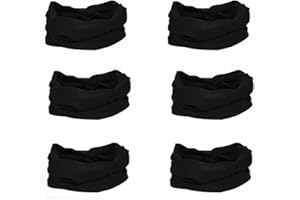 DAUCO Multifunktionstuch Original Nahtlose Bandanas Multifunktionstuch Elastische Halstuch Schlauchtuch Sport Kopfbedeckung für Yoga, Wandern Reiten Motorradfahren(6 STK)