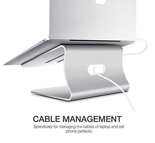 Spinido Verbesserte Alulegierung Cooling Laptop Stand, geeignet für Apple Macbook, alle Notebooks, Tablets, eBook-Reader und Bücher – Silber - 3