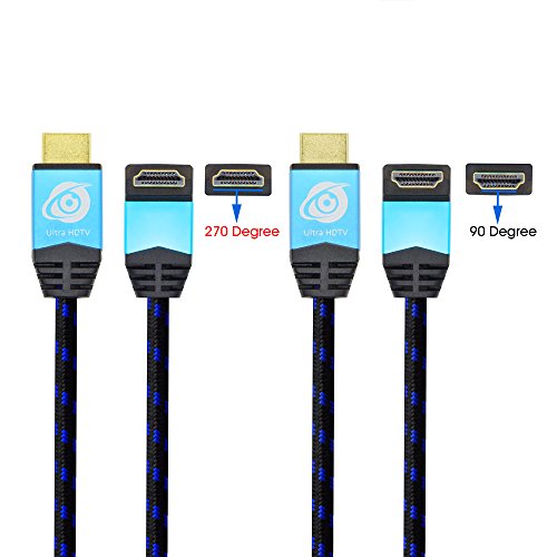 Ultra HDTV Premium 4K HDMI Kabel 1m mit 1x 270°-Winkel / HDMI 2.0b, 4K bei vollen 60Hz (keine Ruckler), HDR, 3D - 2