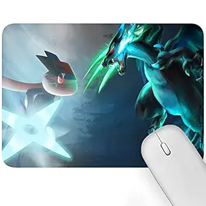 Artich Designer Gaming Mouse Pad for Office Laptop/Computer with Super Soft Non-Slip Rubber Base and Lycra Cloth Surface for Silky Touch Rectangle (Greninja vs Mega Charizad X)